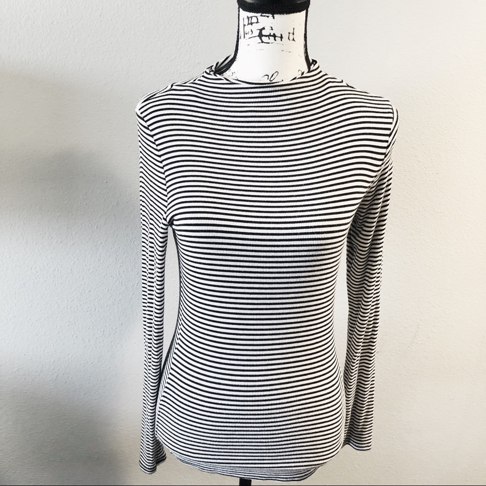 Melrose and Market Striped Boat Neck Top Size Large
